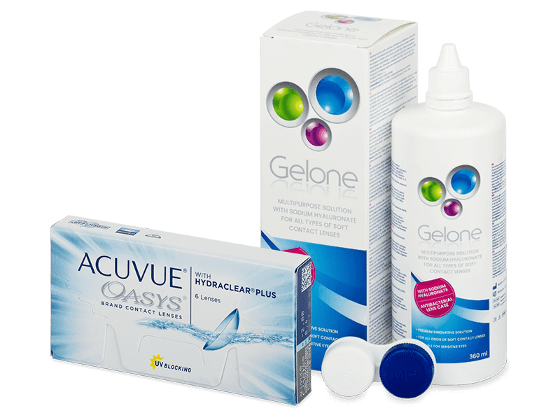 Acuvue Oasys (6 čoček) + roztok Gelone 360 ml - Výhodný balíček