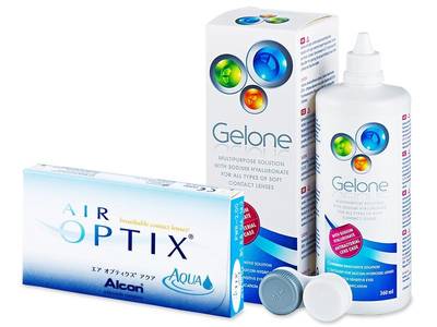 Air Optix Aqua (6 čoček) + roztok Gelone 360 ml - Předchozí design