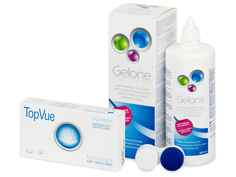 TopVue Monthly (6 čoček) + roztok Gelone 360 ml - Výhodný balíček