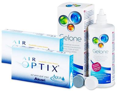 Air Optix Aqua (2x 3 čočky) + roztok Gelone 360 ml - Předchozí design