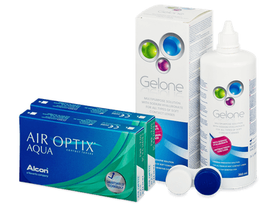 Air Optix Aqua (2x 3 čočky) + roztok Gelone 360 ml - Předchozí design